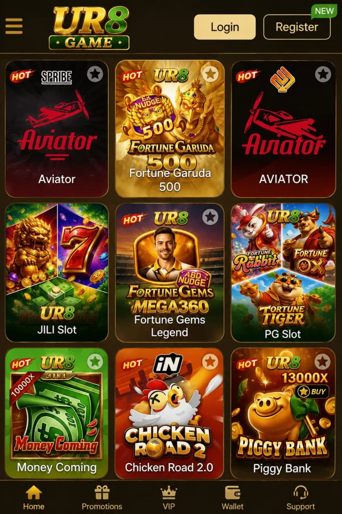 ur8 game available games section